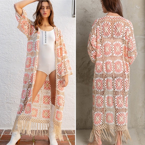 POL Jackets & Blazers - Pol Stunning Crochet Long Duster